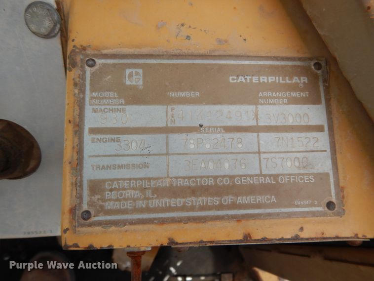 image for item DC2150 1984 Caterpillar 930  wheel loader
