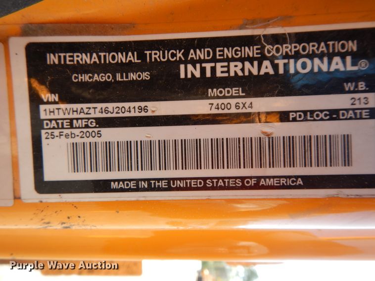 image for item DF6503 2006 International 7400  dump truck