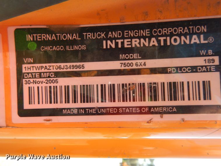 image for item DF6506 2006 International 7500  dump truck
