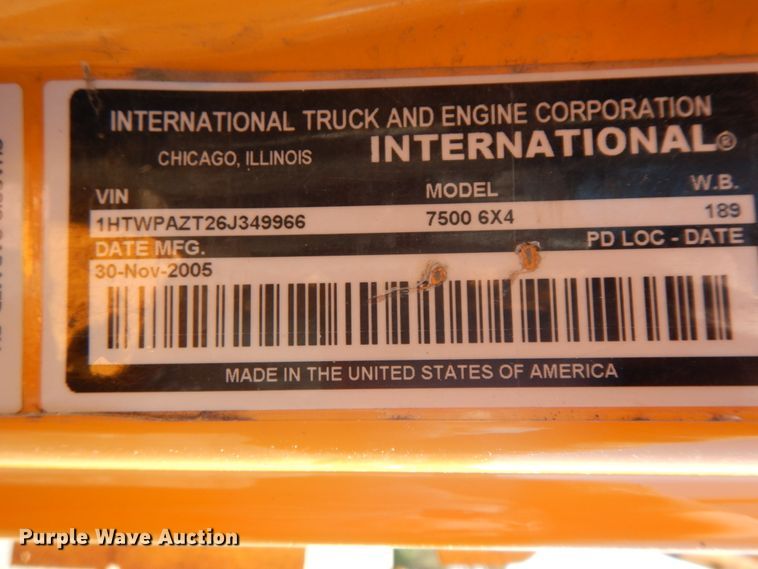 image for item DF6509 2006 International 7500  dump truck