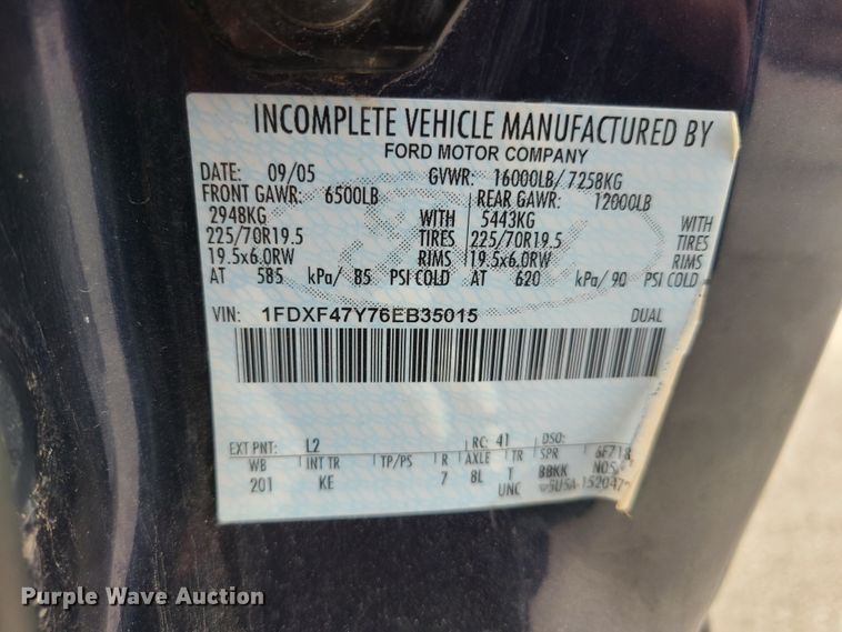 image for item DH5878 2006 Ford F450 Super Duty  box truck