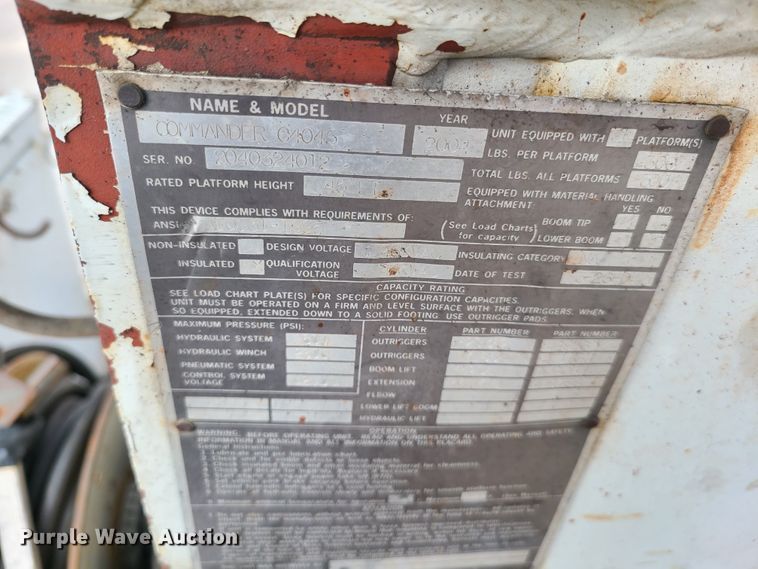 image for item DH5912 2005 International 7400  pressure digger derrick truck