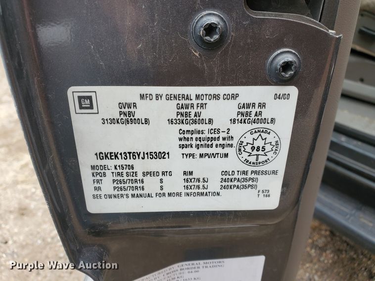 image for item DI4760 2000 GMC Yukon  SUV