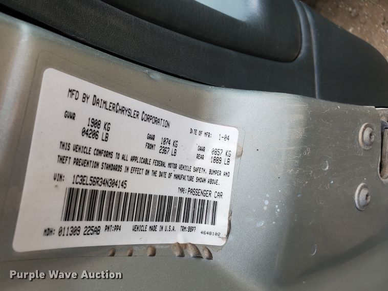 image for item DI4765 2004 Chrysler Sebring Touring