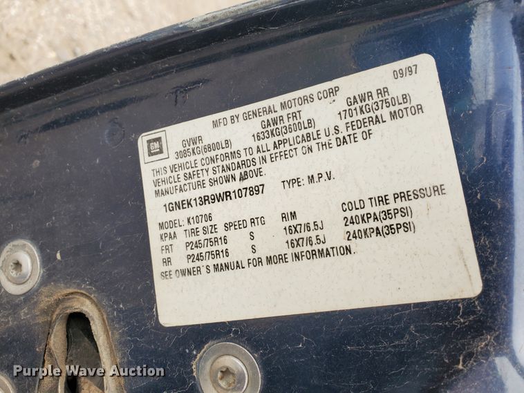 image for item DI4767 1998 Chevrolet Tahoe LT  SUV