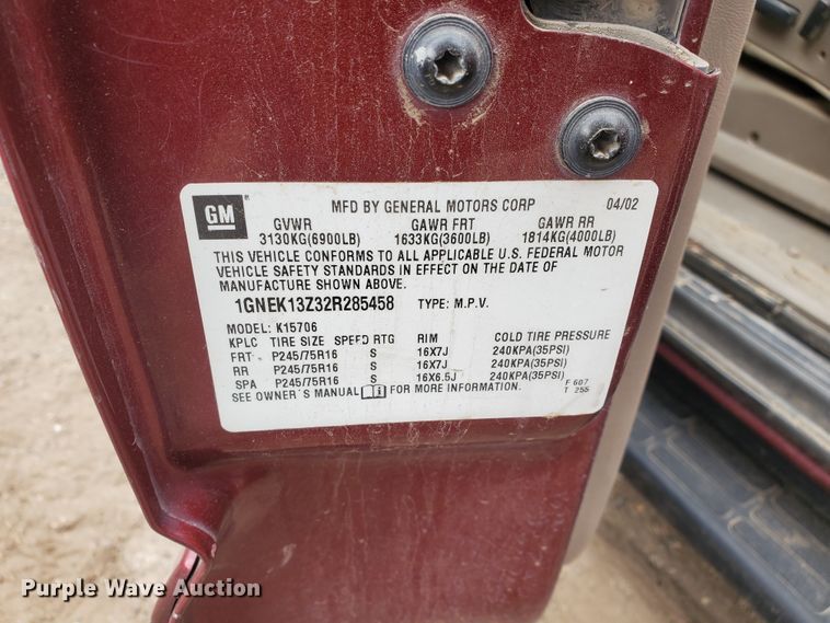 image for item DI4773 2002 Chevrolet Tahoe  SUV