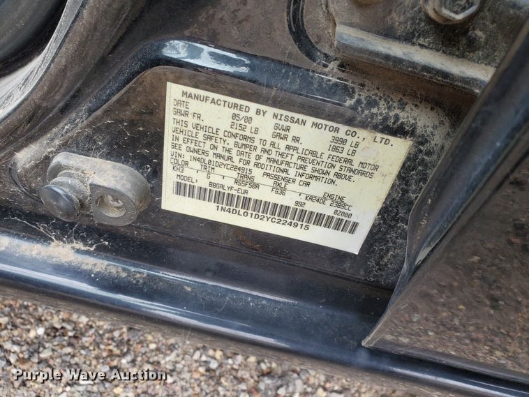 image for item DI4775 2000 Nissan Altima