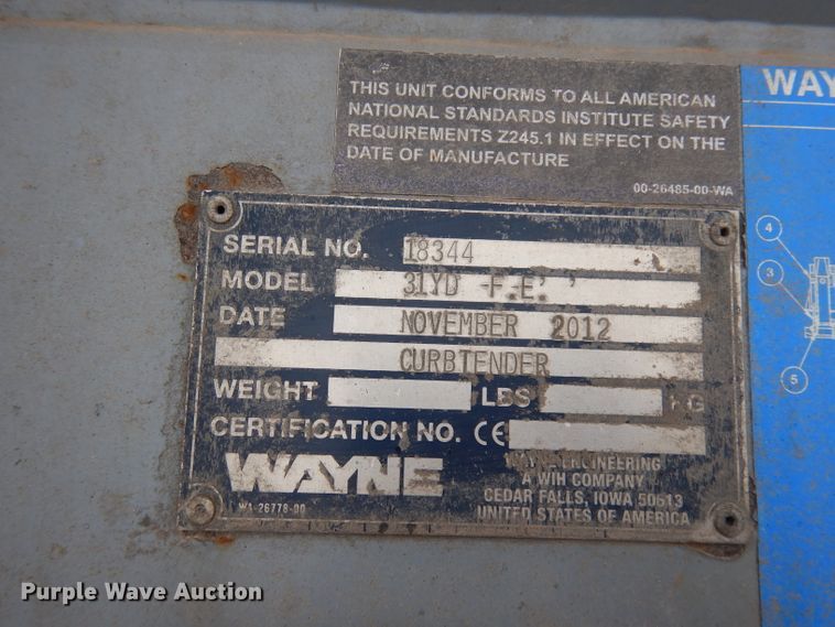 image for item DI6526 2013 Mack LE600  refuse truck