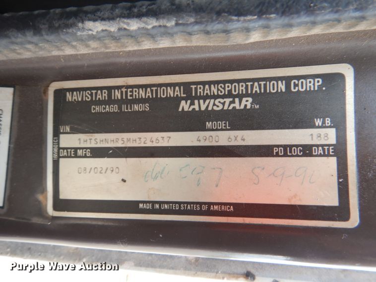 image for item DJ0449 1991 International 4900  dump truck