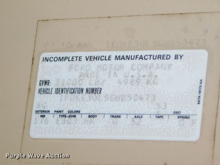 image for item DK8535 1986 Ford E350  RV