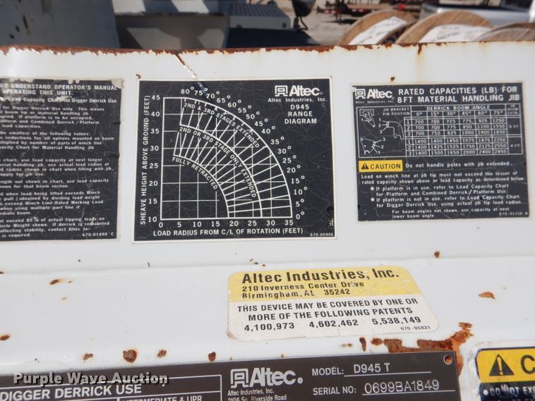 image for item DL2970 1999 GMC C7500  digger derrick truck