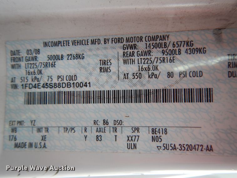 image for item DM2928 2008 Ford E450  shuttle bus