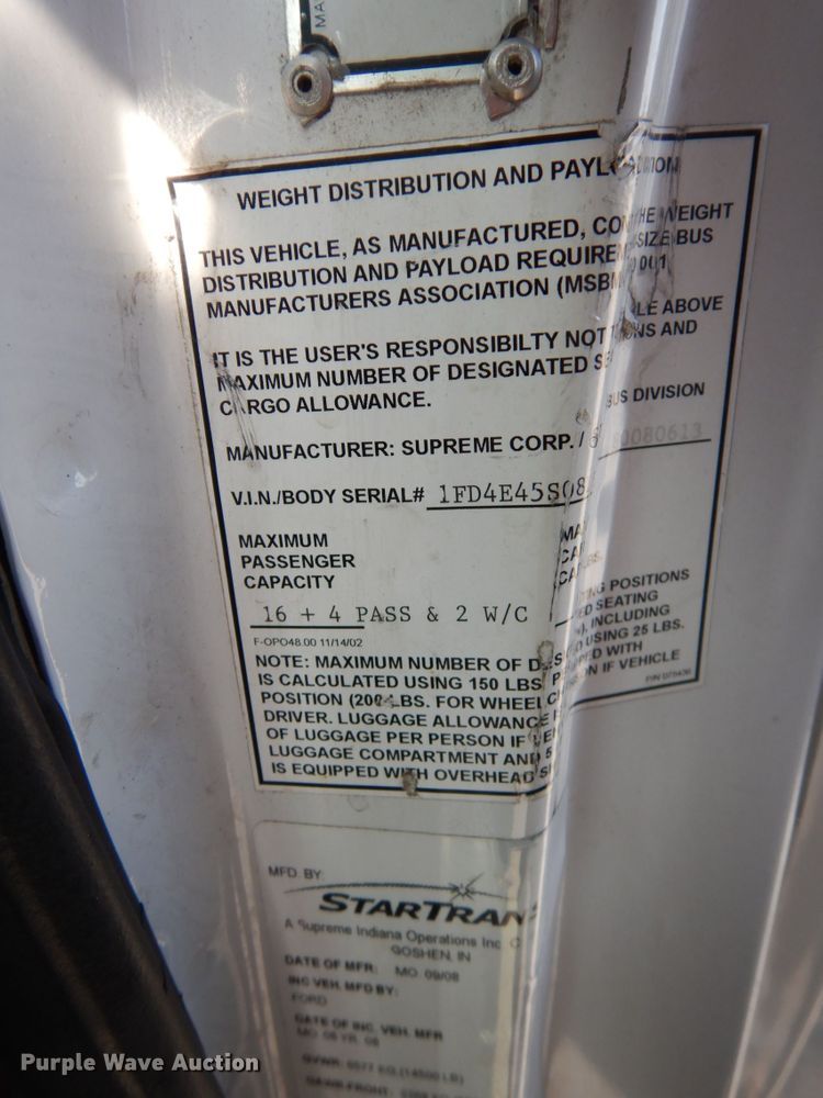 image for item DM2930 2008 Ford E450  shuttle bus