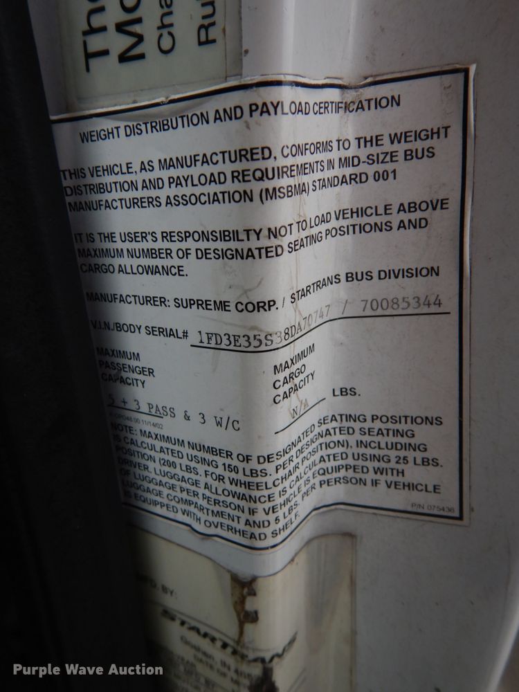 image for item DM2932 2008 Ford E350  shuttle bus