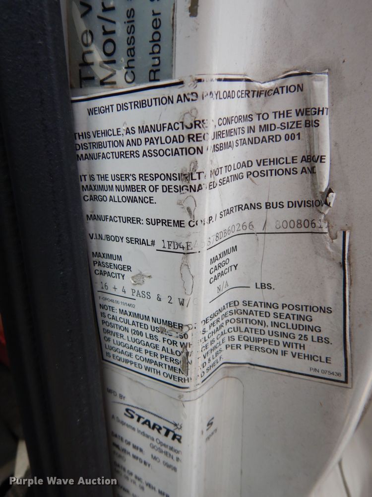 image for item DM2937 2008 Ford E450  shuttle bus