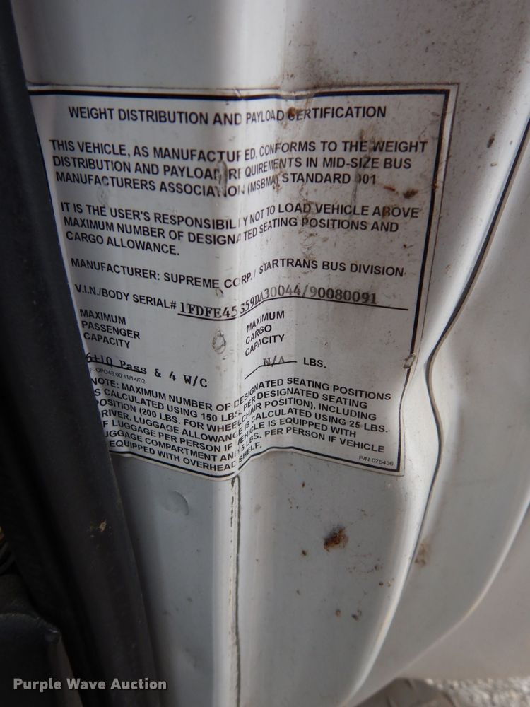 image for item DM2939 2009 Ford E450  shuttle bus