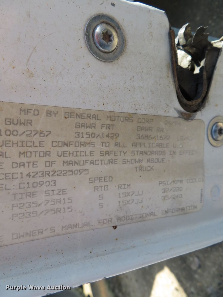 image for item DN5775 1994 Chevrolet 1500  pickup truck