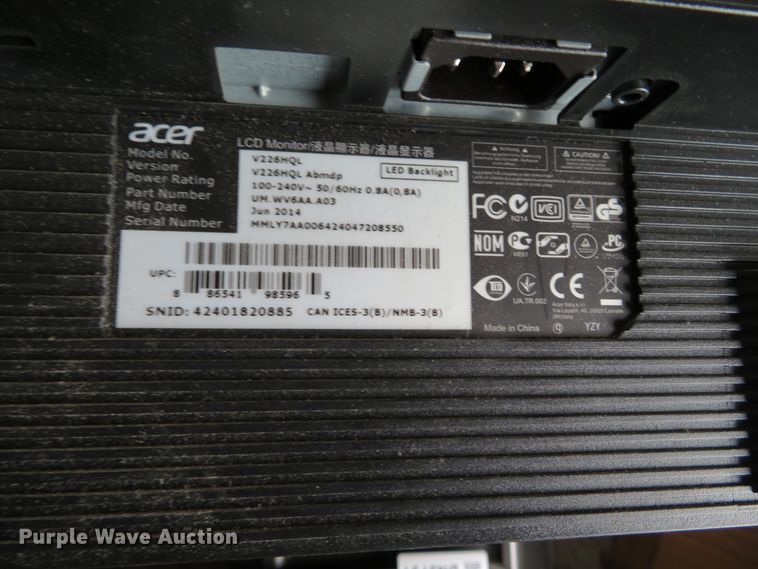 image for item DN5789 (3) Acer V226HQL 21.5" computer monitors