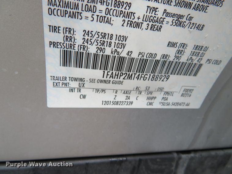 image for item DN5796 2015 Ford Taurus Police