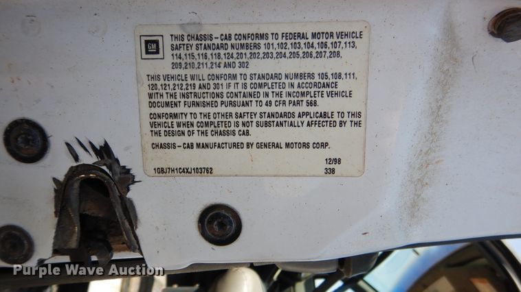 image for item ES9657 1999 Chevrolet C6500  dump truck