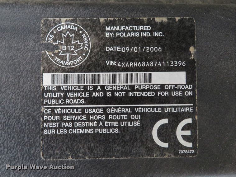 image for item FP9263 2007 Polaris 700 XP Ranger  utility vehicle