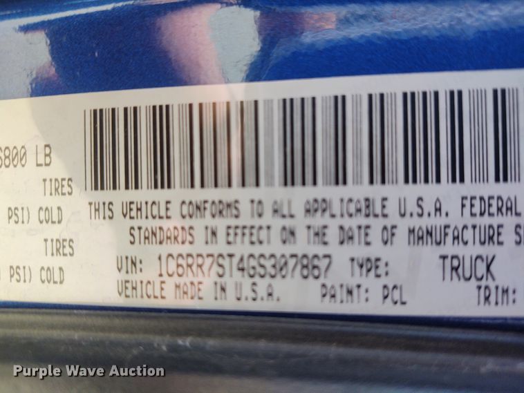 image for item IK9267 2016 Dodge Ram 1500  Crew Cab pickup truck