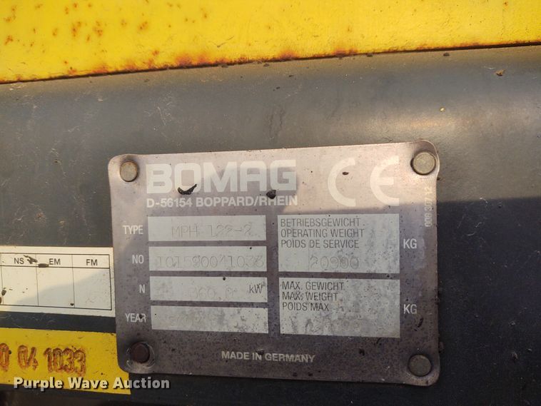 image for item IK9297 2007 Bomag MPH122  reclaimer