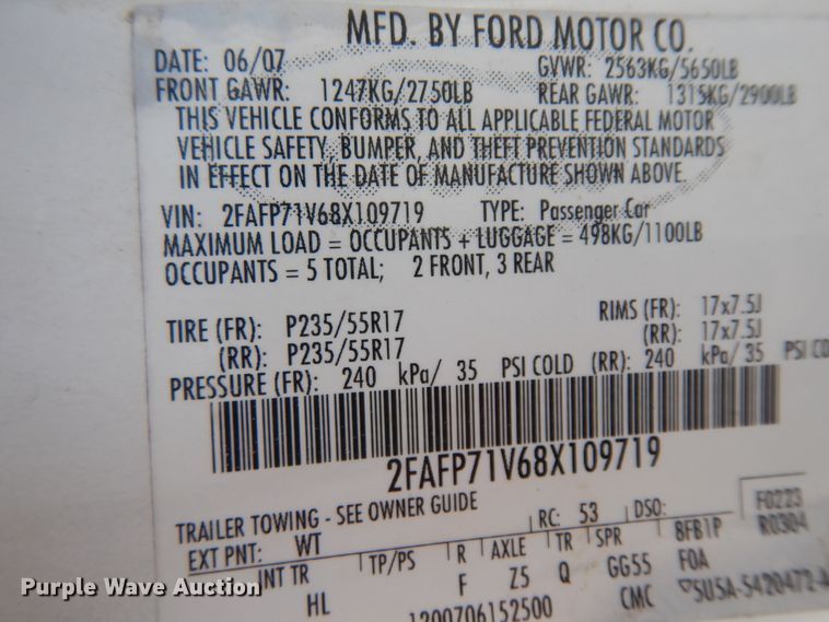 image for item IP9107 2008 Ford Crown Victoria Police Interceptor