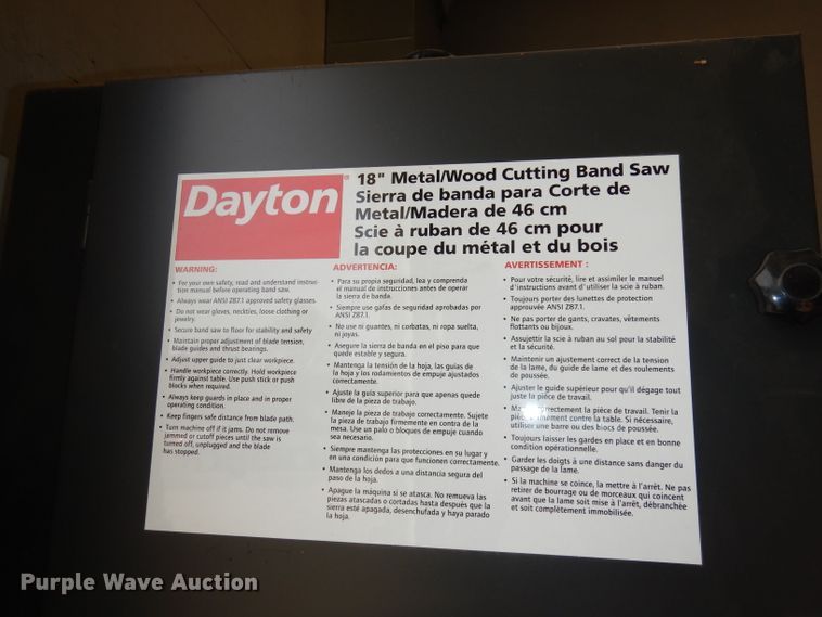 image for item IS9634 Dayton 49G989 band saw