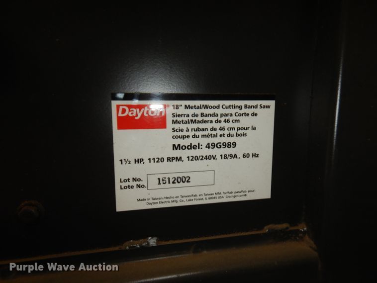 image for item IS9634 Dayton 49G989 band saw