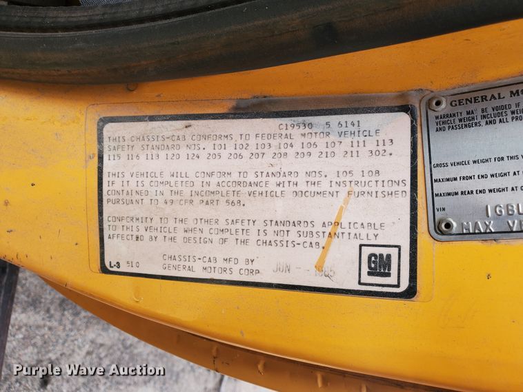 image for item IX9853 1985 Chevrolet C70  dump truck