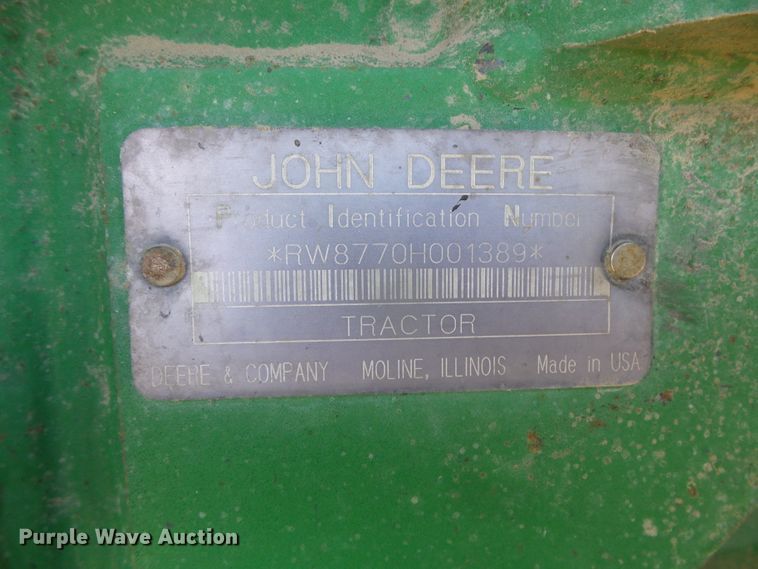 image for item DI5587 1993 John Deere 8770  4WD tractor