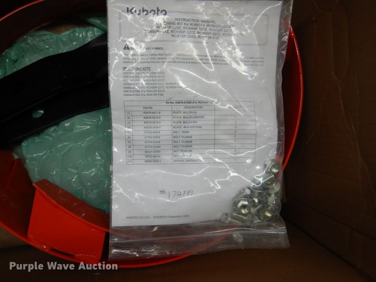 image for item DL8142 Kubota mulch kit