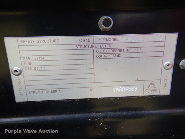 image for item HL9418 2017 Case IH Farmall 110C  MFWD tractor