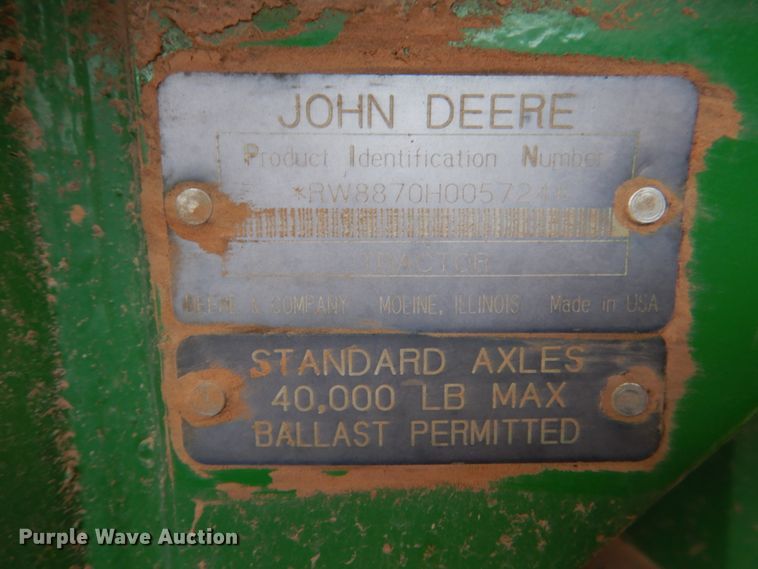 image for item HL9427 1996 John Deere 8870  4WD tractor