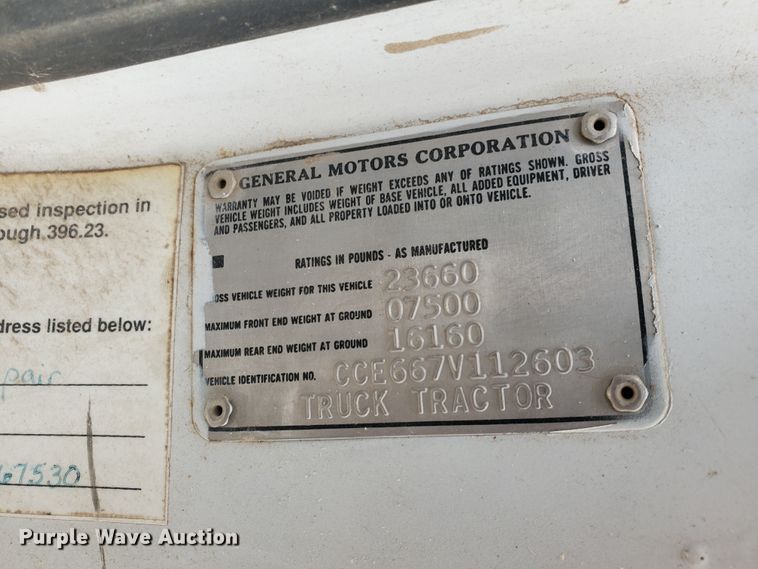 image for item IX9837 1977 Chevrolet C65  grain truck