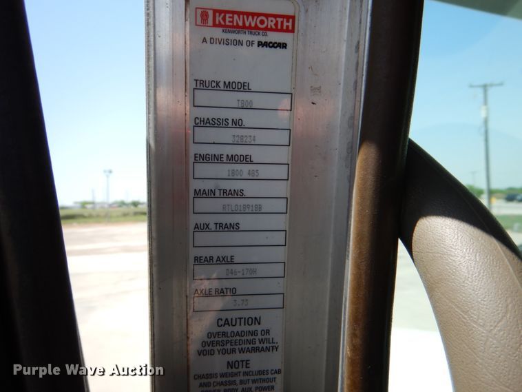 image for item DJ0771 2012 Kenworth T800  winch truck