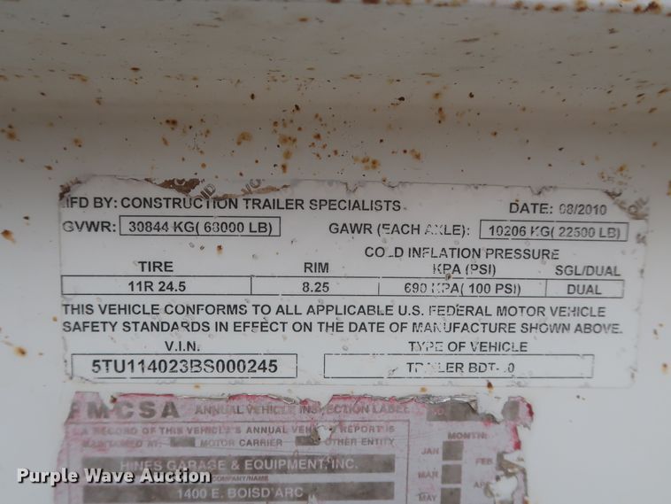 image for item DJ1887 2011 CTS BDT-40  bottom dump trailer