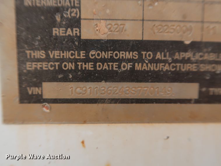 image for item DJ1890 2003 CTS  bottom dump trailer