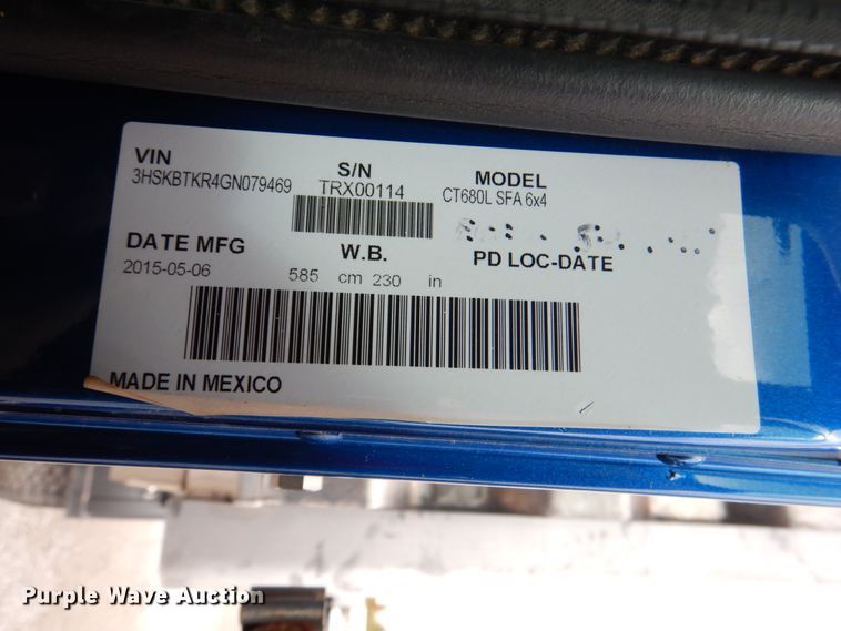 image for item DK5598 2016 Caterpillar CT680L  semi truck