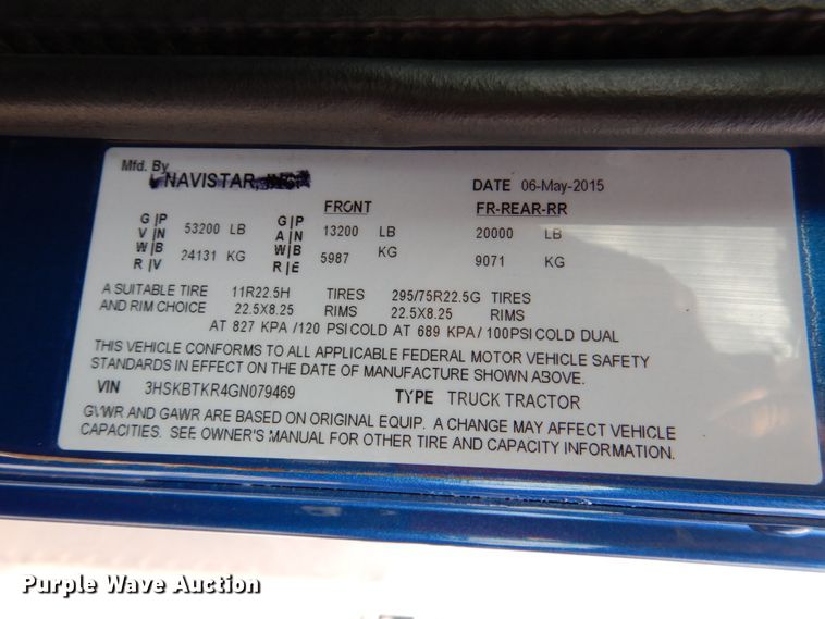 image for item DK5598 2016 Caterpillar CT680L  semi truck