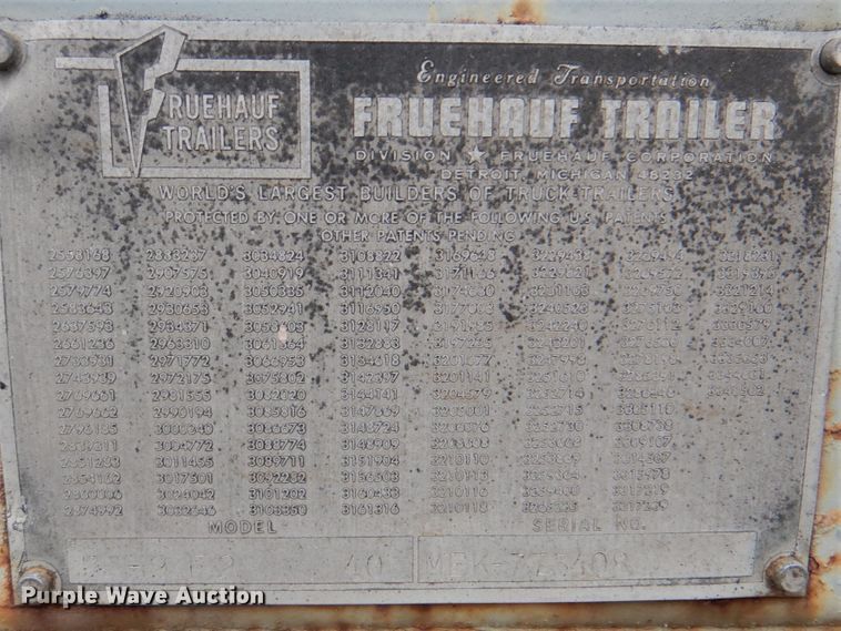 image for item DK5631 1969 Fruehauf F3-9-F2  dry van trailer