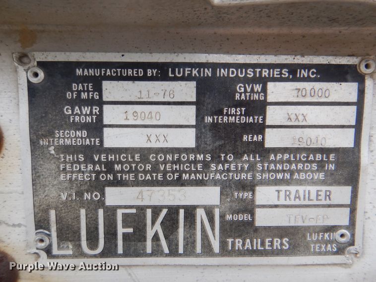 image for item DK5632 1977 Lufkin TFV-EP  dry van trailer