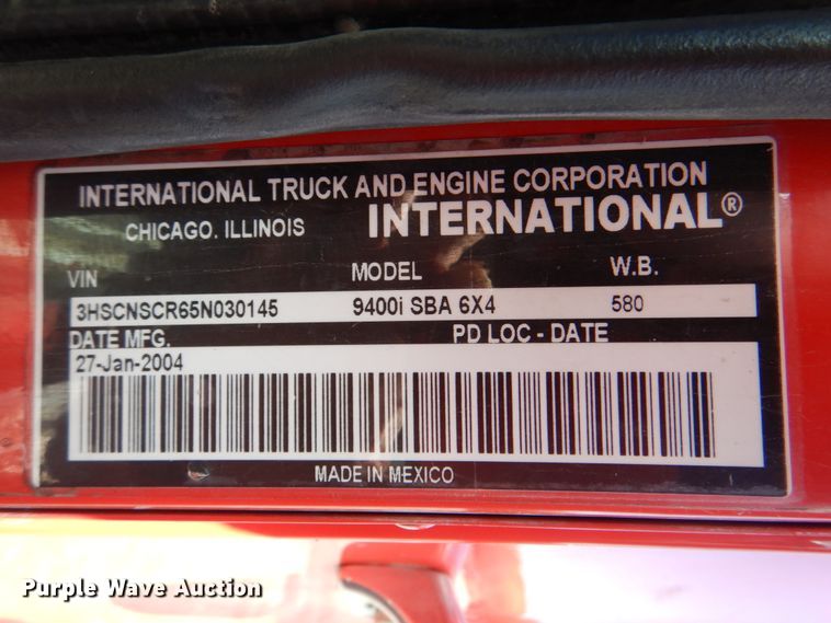 image for item DK5637 2005 International 9400i  semi truck