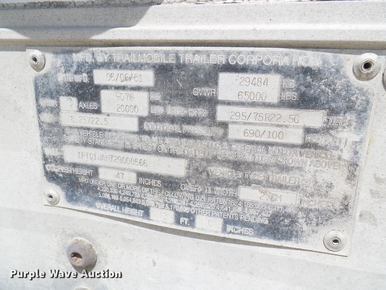 image for item DN6751 2002 Trailmobile  dry van trailer