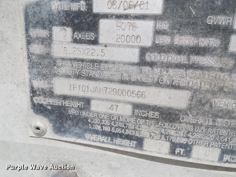 image for item DN6751 2002 Trailmobile  dry van trailer