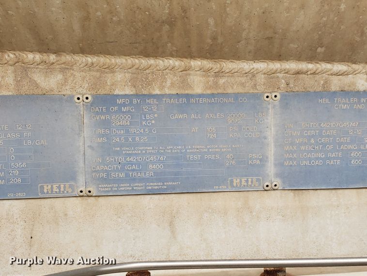 image for item HO9406 2013 Heil  tank trailer