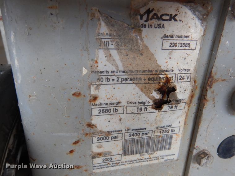 image for item DA5285 2008 Skyjack SJIII 3219  scissor lift
