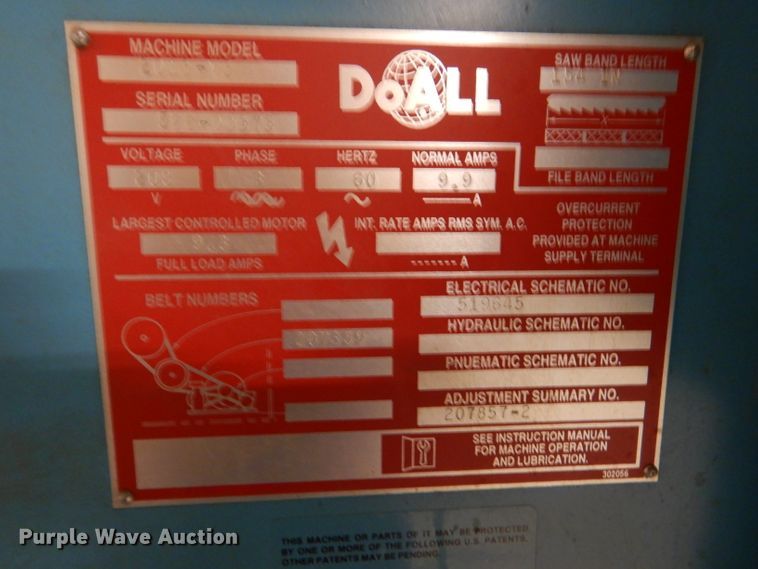 image for item DL8074 Doall 2013-V3 contour machine