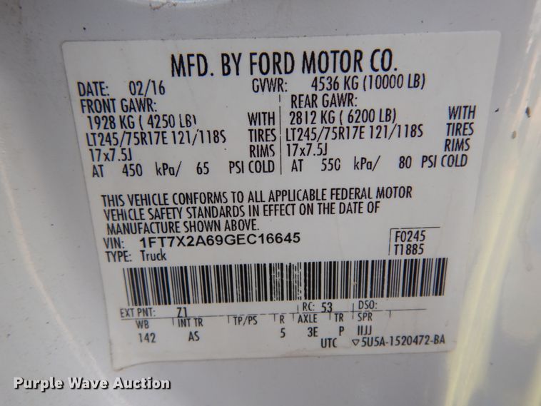 image for item DM2960 2016 Ford F250 Super Duty  SuperCab pickup truck